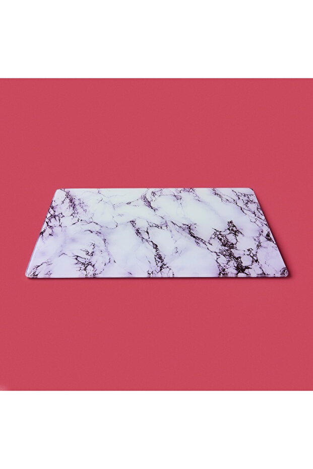 Marble Patterned Glass Cutting Board - White - 30X40 cm