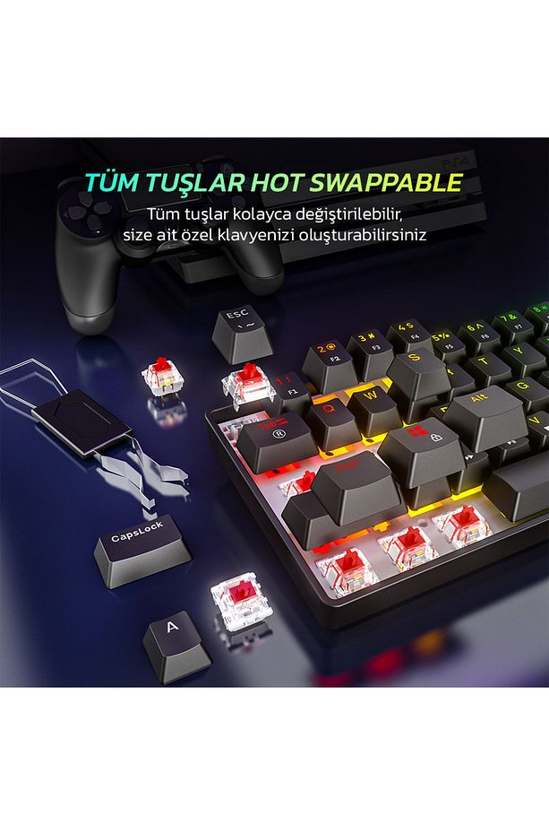 Ampligame Gk1 Rgb Red Switch Mekanik Klavye - 3