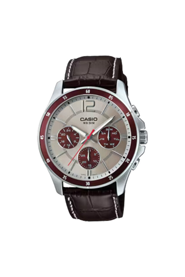 CASIO Men's Analog Grey Dial Watch - MTP-1374L-7A1 - 1