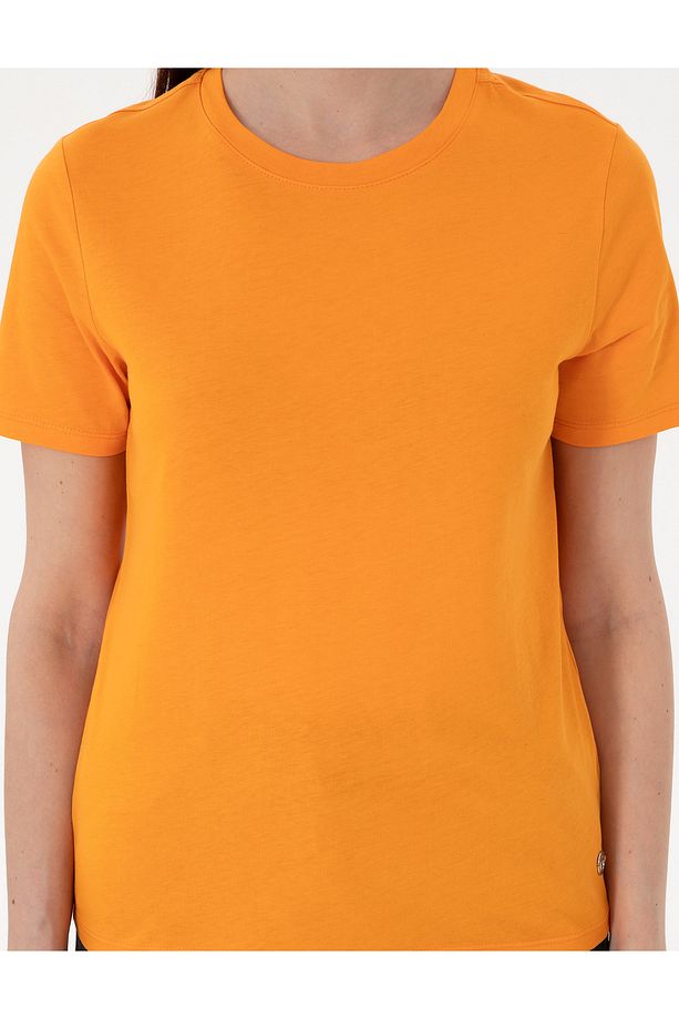 Turuncu Regular Fit Basic Tişört 50305766-VR051 - 6