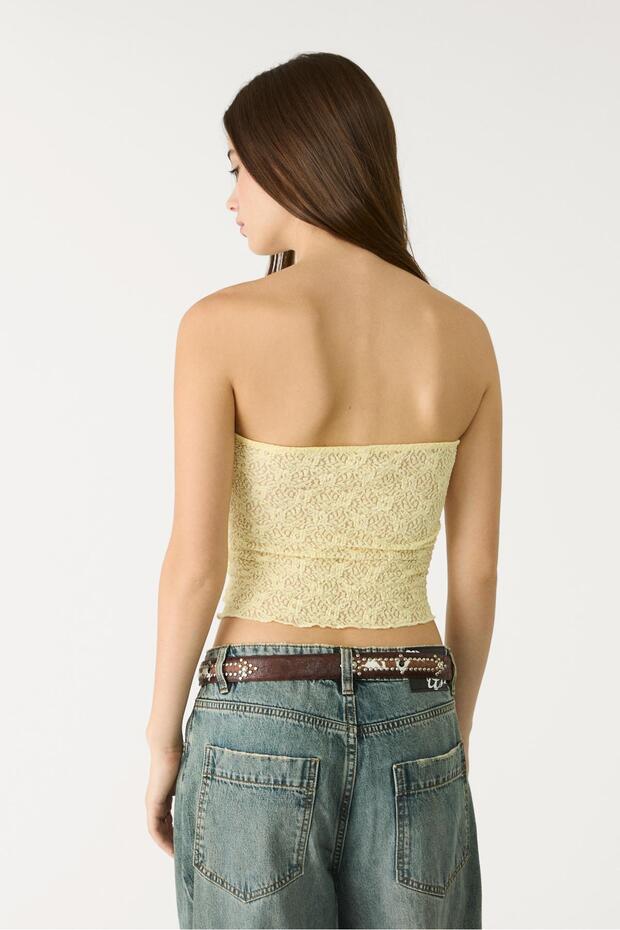 Dantel Straplez Top - 5