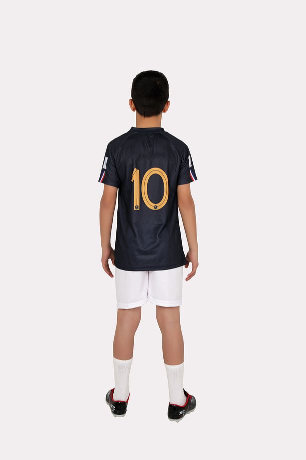 Genç Çocuk Fransa Milli Takımı Kylian Mbappe Futbol Forması ve Şortu - 2