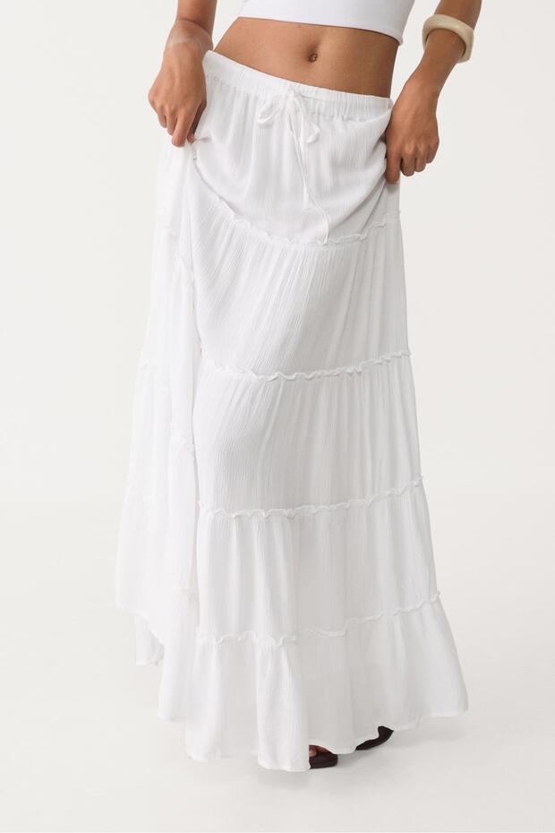 Panelli dökümlü midi etek - 2