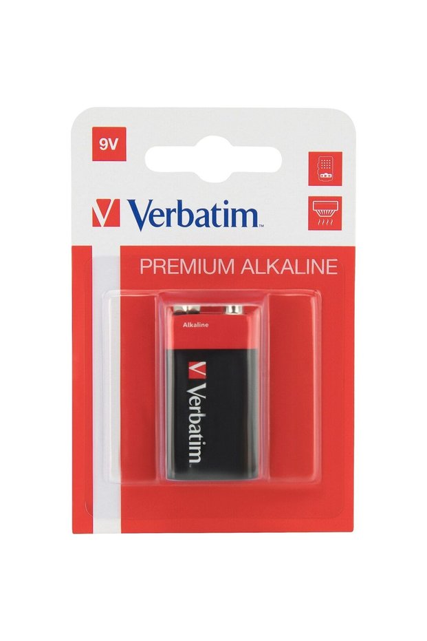Μπαταρία Verbatim Alkaline, 9V, 1 τεμάχιο