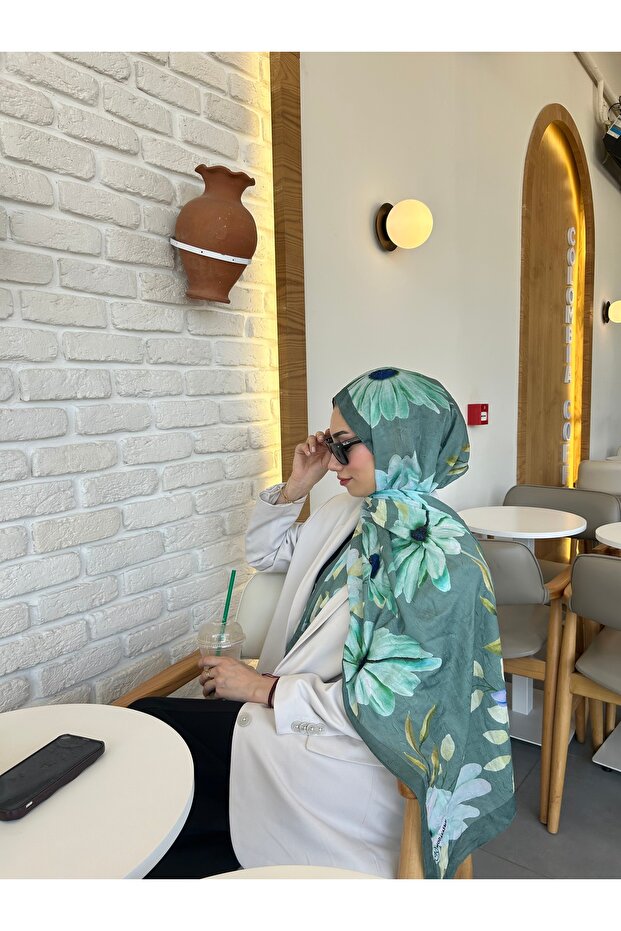 Desenli bambu kraş şal - 2