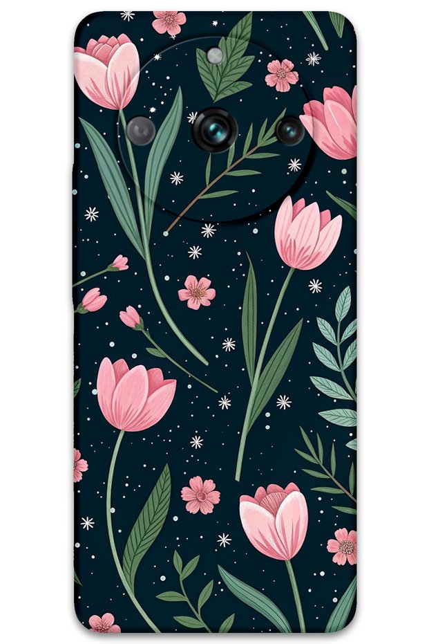 Realme 11 Pro Plus Compatible Flower Pattern Phone Case + Screen Protector - 5788