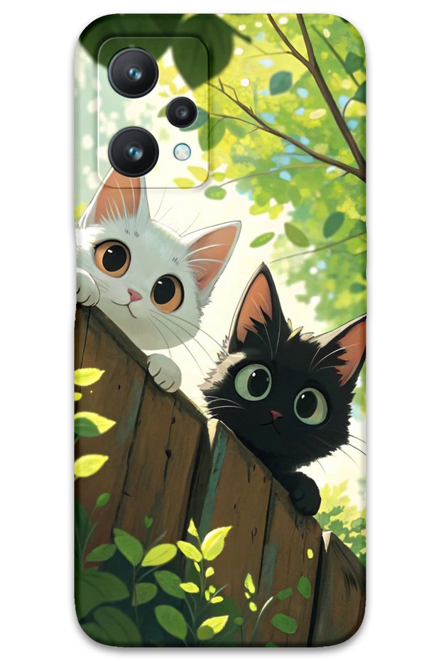 Realme 9 Pro Compatible Cat Pattern Phone Case + Screen Protector - 5785