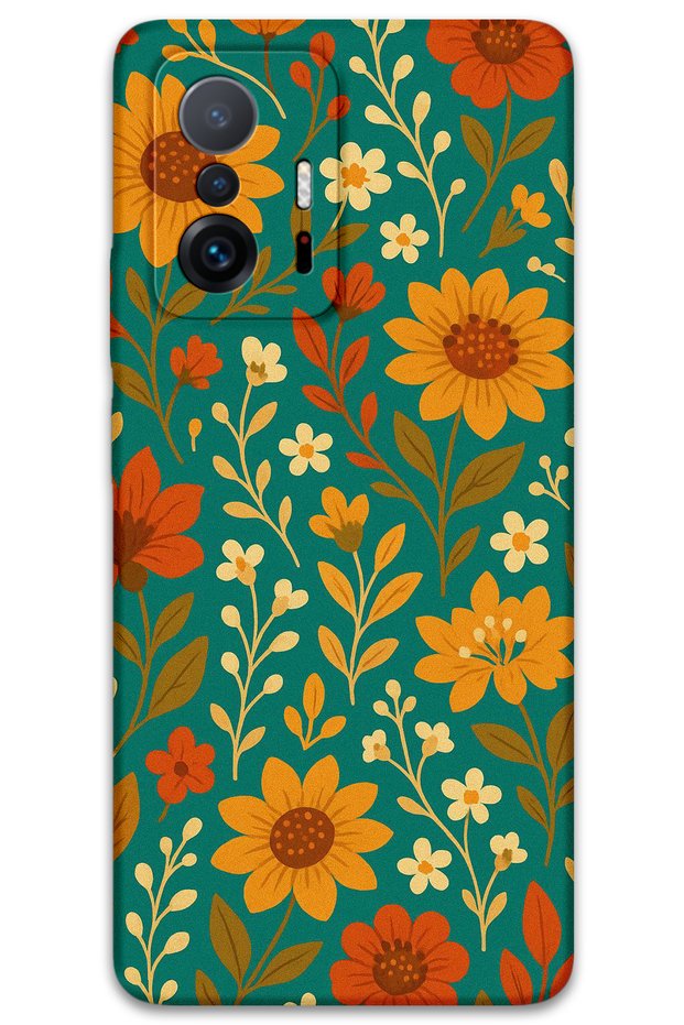 Xiaomi Mi 11t Pro Compatible Flower Pattern Phone Case + Screen Protector - 5786