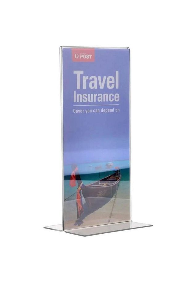 21x30 A4 T Tipi Dikey Şeffaf Föylük Menü Etiket Fotoğraflık Kafe Restorant stand fuar ofis sergileme - 4