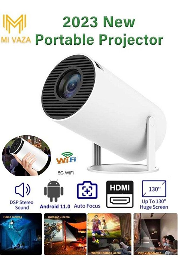 Portable Projector Pocket 5G WIFI Android11.0 Support 130 Inches