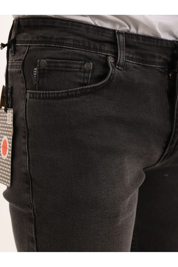 Erkek Regular Fit Asit Yıkama Kot Şort - 8
