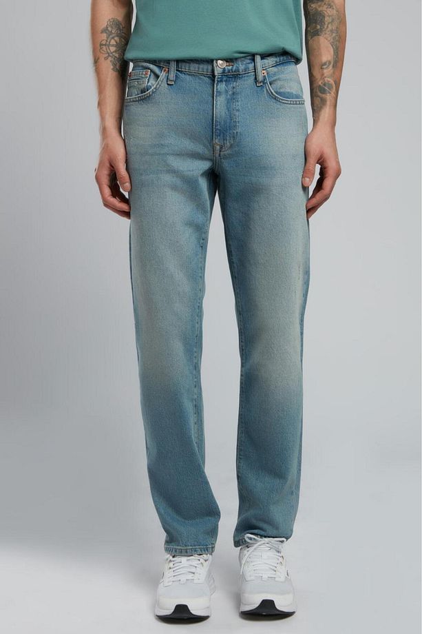 Jagger Normal Bel Dar Kesim Düz Paça Mavi Erkek Jean Pantolon - 4