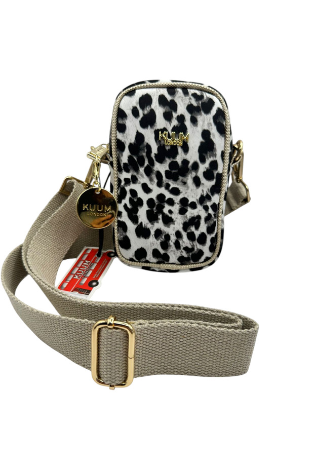 Leopard Patterned Premium Women's Bag with Cross Shoulder Strap 19X12X8