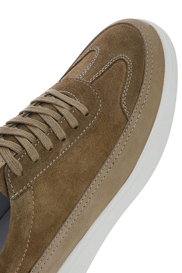 Erkek Vizon Bağcıklı Kalın Tabanlı Deri Sneaker 25SFD700214 - 8