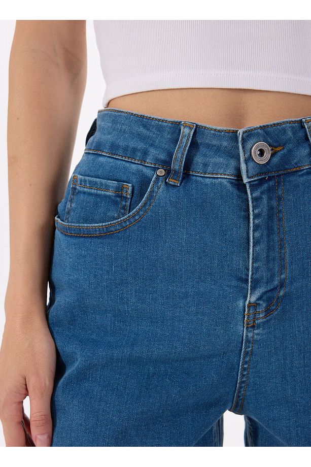 Limon Normal Bel Relaxed Lacivert Kadın Denim Şort L5SL-SRT9047 - 6