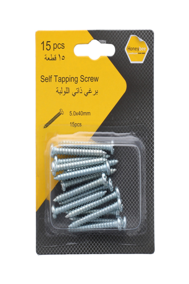 براغي ذاتية اللولبة مقاومة للصدأ، مكونة من 15 قطعة - 1