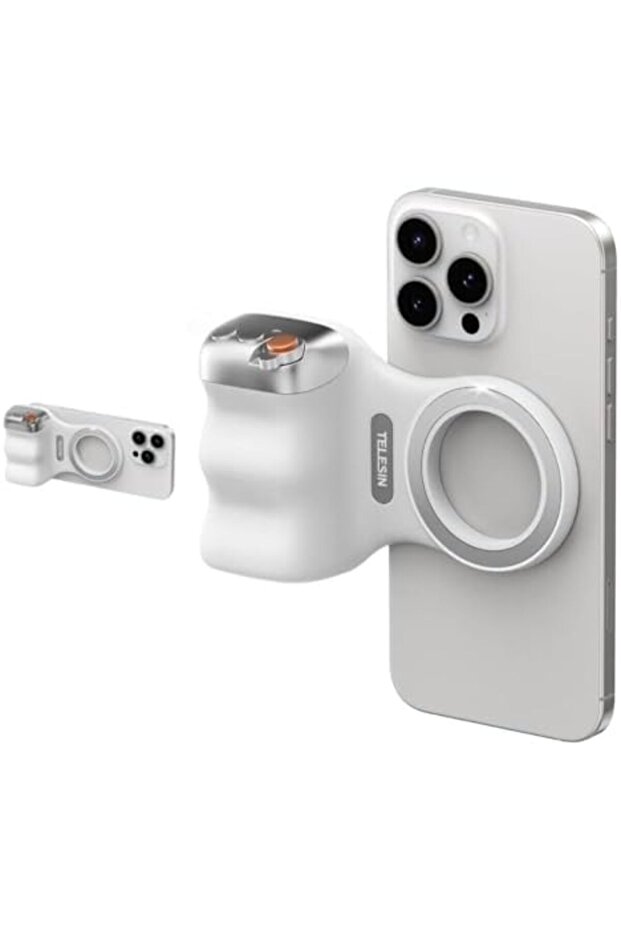 Fun Shot Magnetic Grip, MFI Certified iPhone Camera Handle, Bluetooth Remote Shutter