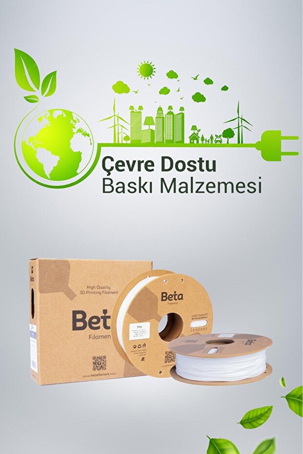 Beta TPU 95A Filament White - 8
