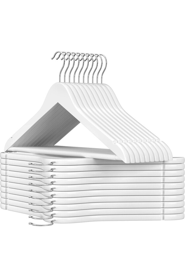 Σετ 20 κρεμάστρες White Line, ξύλινες, 44,5 x 1,2 x Υ 23,5 εκ. - 1