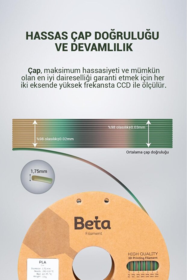 Beta PLA-Silk Filament Rainbow - 5