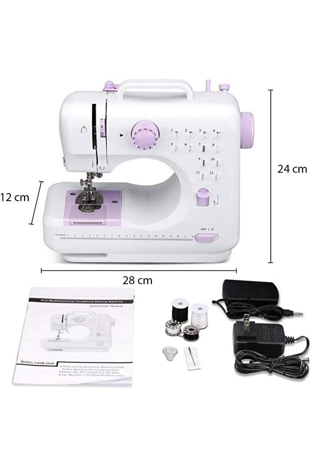 TDOO Mini Sewing Machine, 12 Built-in Stitches, Portable, Double Threads, Two Speed, Multi-function, - 8