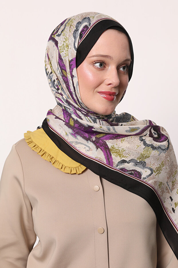 شال حريري منقوش - 3