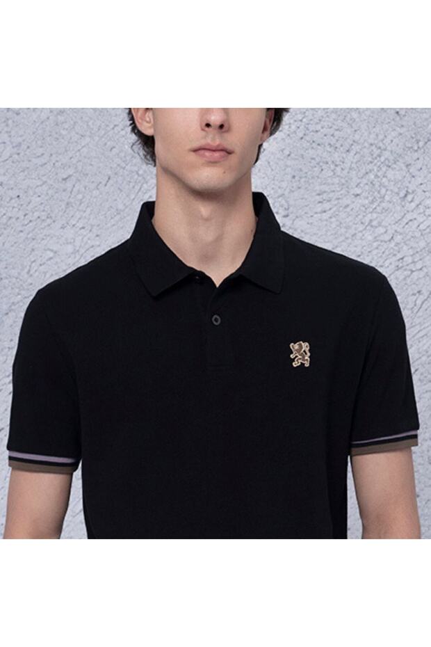 Men's Performance Polo: Classic Piqué, Tipped Collar, Embroidered Detail - 3