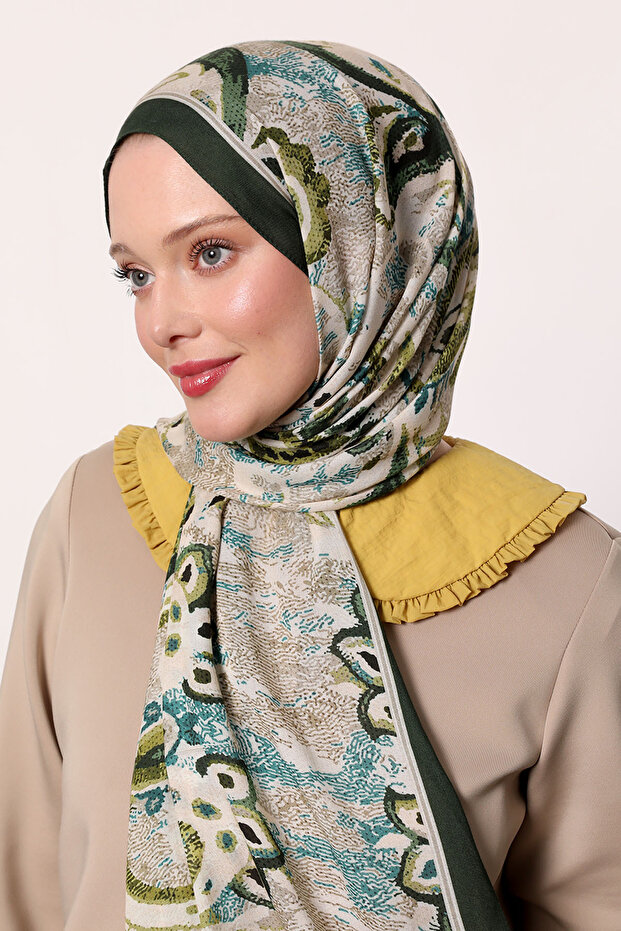 شال حريري منقوش - 3