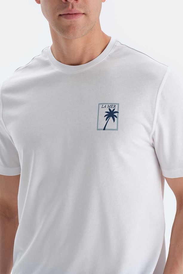 Ekru Baskı Detaylı Bisiklet Yaka Tişört Şort Pijama Takımı - 5