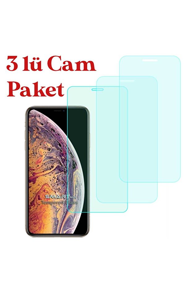 مجموعة من 3 واقيات شاشة زجاجية مقسّاة غير قابلة للكسر لهاتف Apple iPhone 11 Pro Max / XS Max