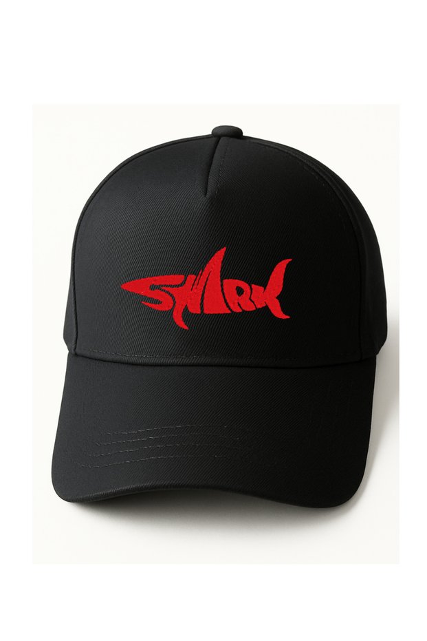Black Unisex Sports Hat Summer Cotton Sweatband & Air Holes Embroidered