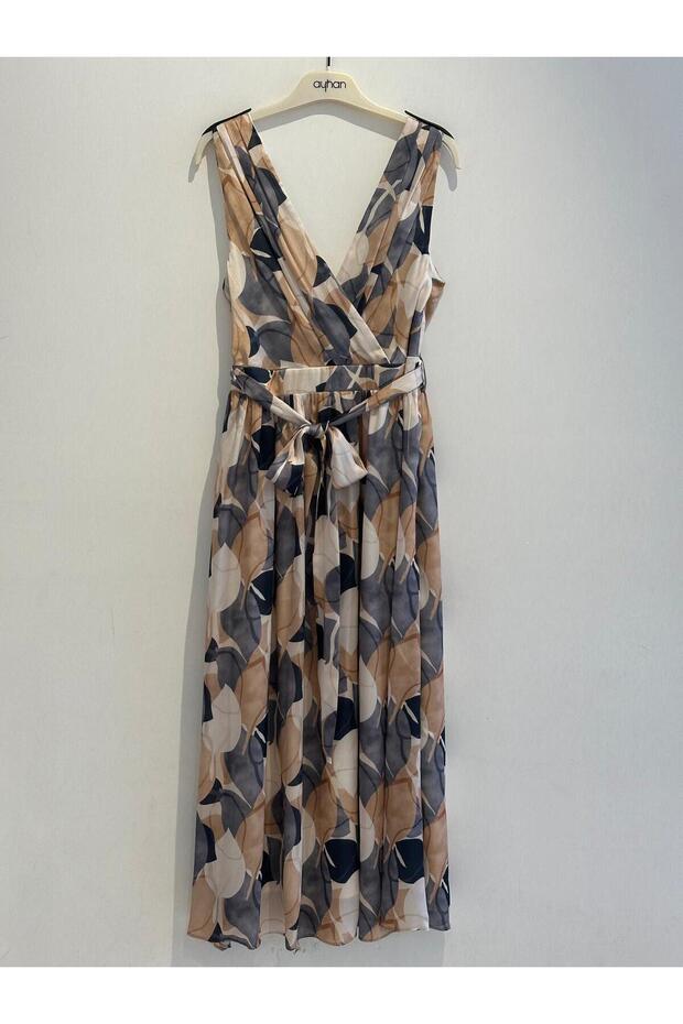 Şifon Astarlı Ciçekli Elbise - 1