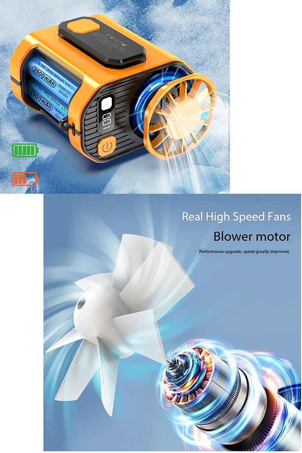 Turbo Soğutucu Mini Fan Lambalı Şarjlı 3 Kademeli Hız Yüksek Performanslı Taşınabilir Klima Fanı - 5