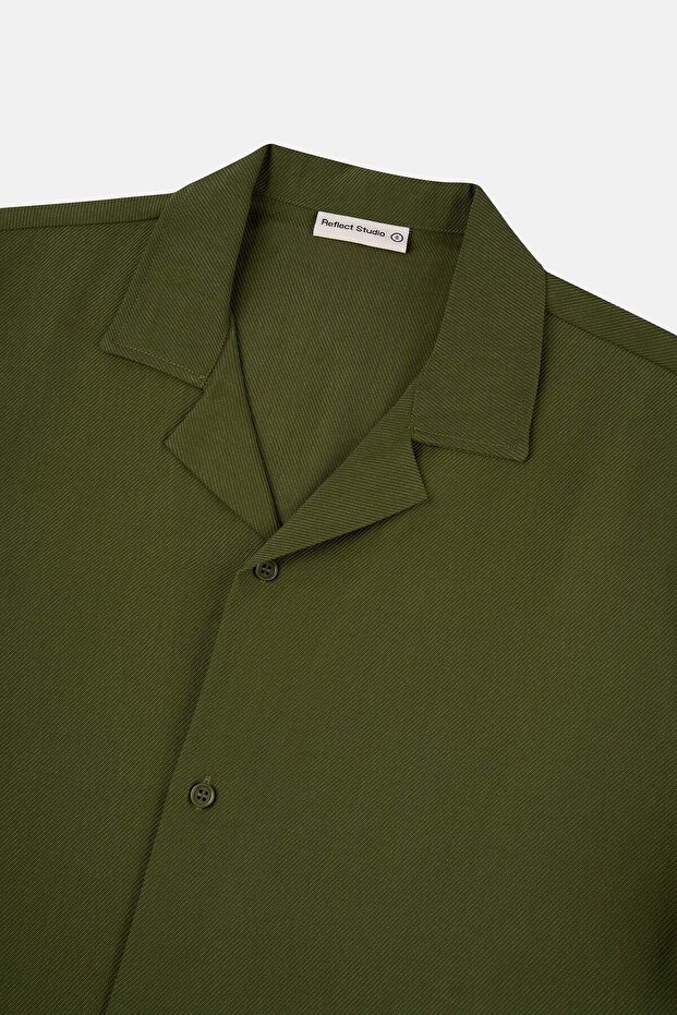 Basic TENCEL™ Kısakollu Gömlek - Haki - 2