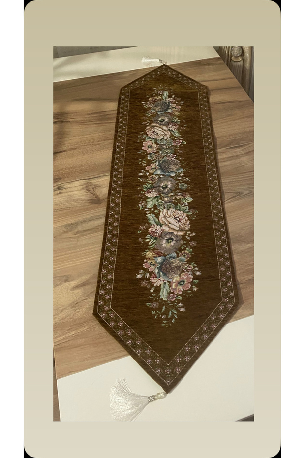 GOBLEN ŞÖNİLLİ RUNNER KAHVE - 2