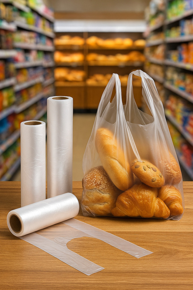 25X44 cm Medium Size 200 Pieces 1 Roll Transparent Roll Grocery Butcher Bag