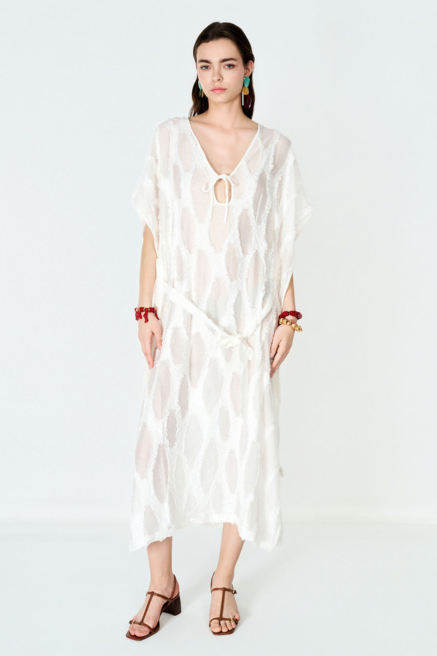 White Jacquard Dress