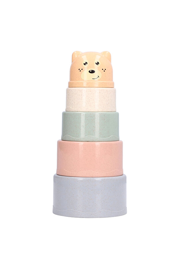 Educational and Interactive Set, Stacking Tower, Teddy Bear, 5 Pieces - 1