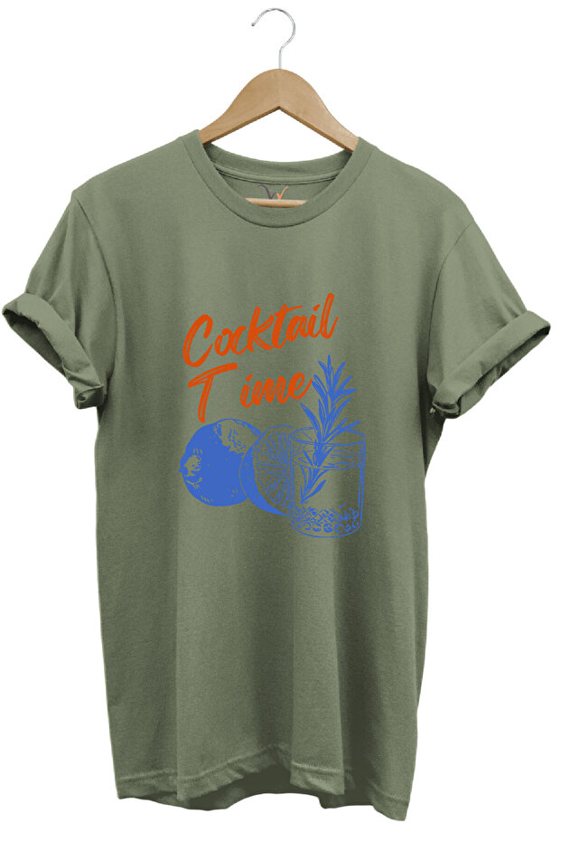 Cocktail Time Design Printed Y2K Old Money 100% Cotton Regular Fit Crew Neck Premium T-Shirt