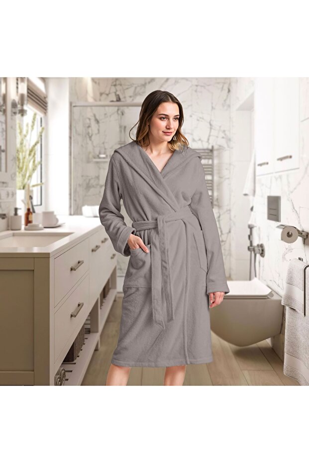 Luxury Cotton Bathrobe Ultra Soft GREY