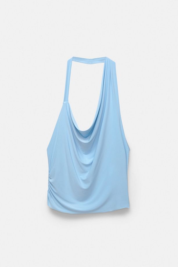 Asimetrik drape halter top - 6