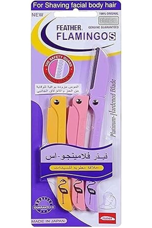 شفرات حلاقة فيذر فلامنجو ووترمارك الأصلية للوجه والجسم