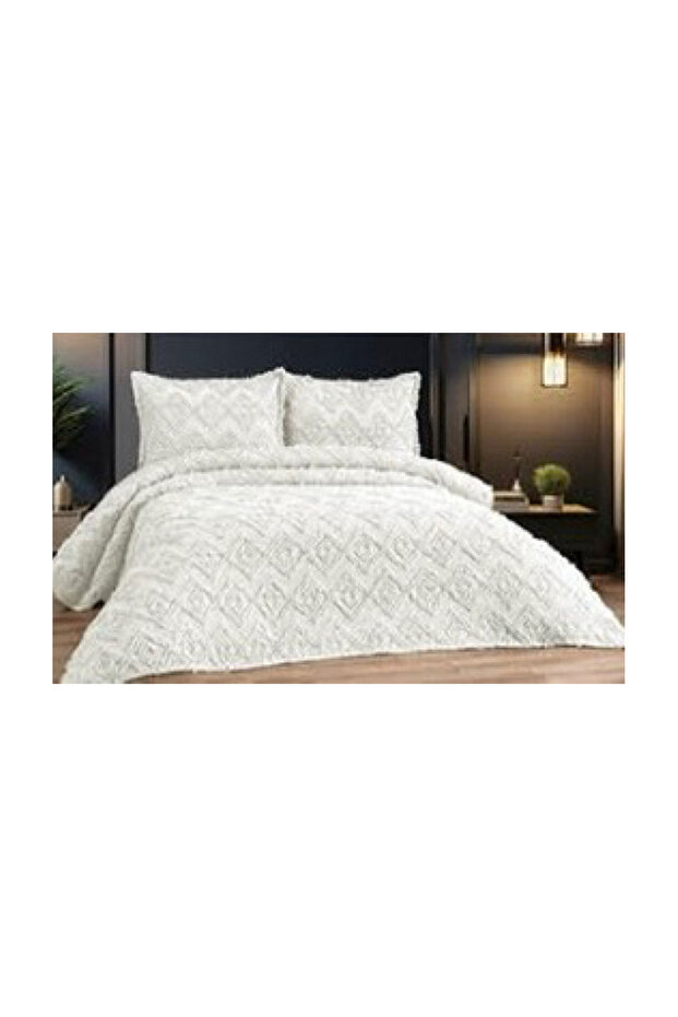 Pompom Bedspread Set White - 2