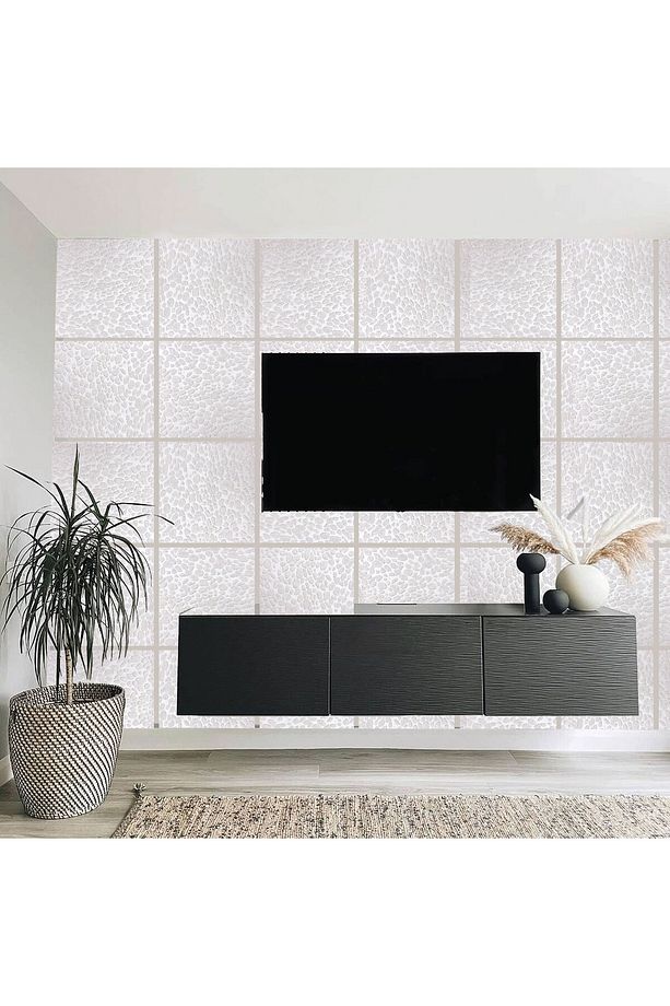 Beyaz Boyanabilir EMBOS Keçe Ses Ve Isı Yalıtım Paneli 40x40 cm - 30 Adet/5 m² - 6