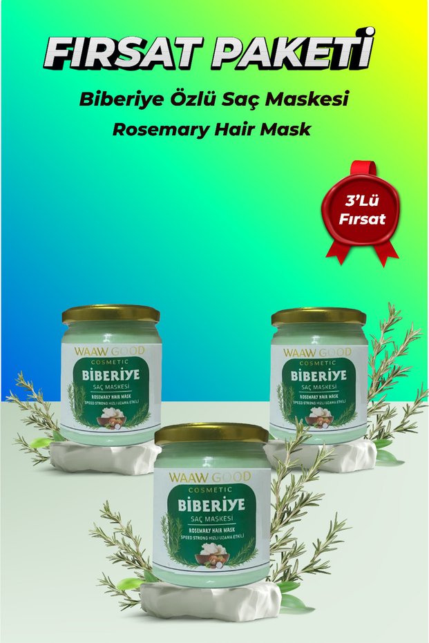 Rosemary Anti-Hair Loss and Hair Growth Supporting Hair Care Mask 210 ml Triple Opportunity Set
