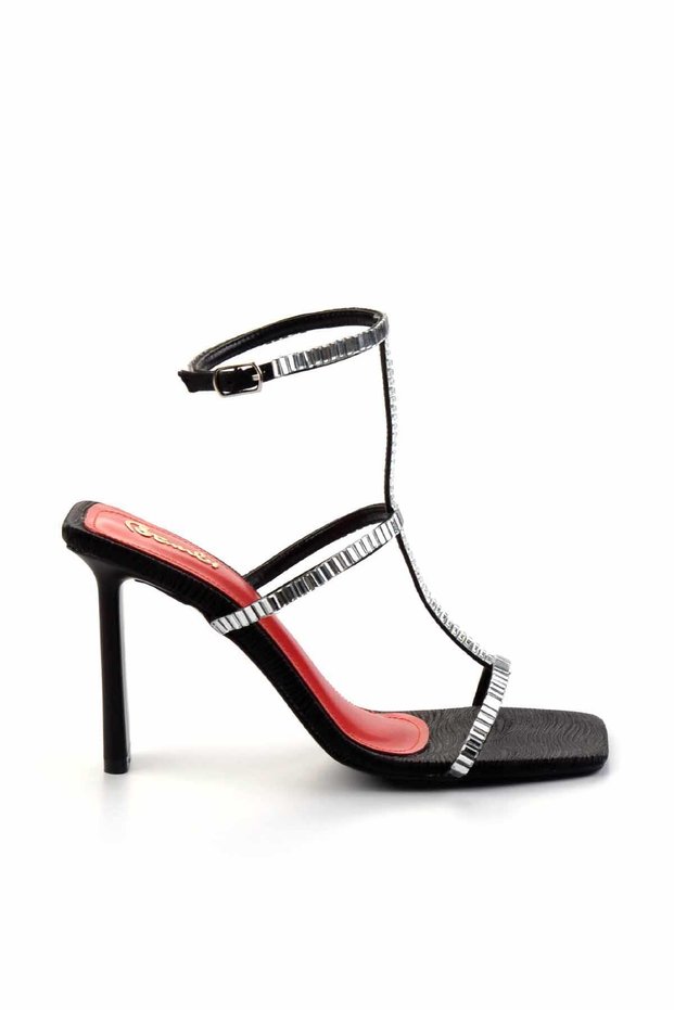 Black Lame Women's Classic Heeled Shoes K05209520038