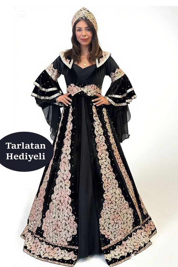 Bindallı Kaftan Kına Gecesi Gelin Elbisesi - Tarlatan Hediyeli - 6