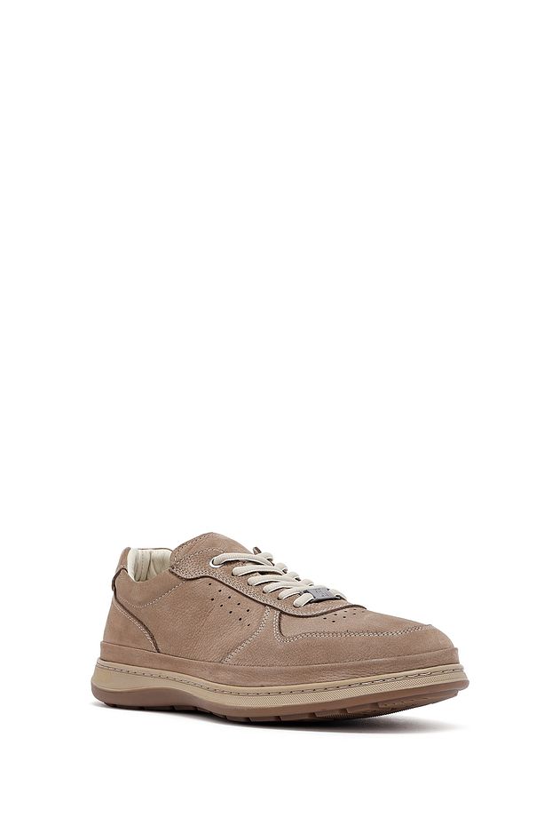 Erkek Vizon Bağcıklı Nubuk Deri Sneaker 25SFD6761V3 - 6