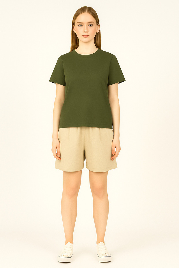 Women's Plain T-Shirt – Medium Fabric, Suitable for Daily Wear, Comfort Fit