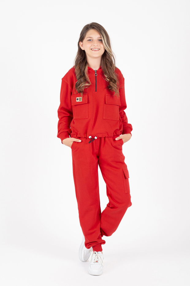 Girls' Hooded Winter & Seasonal Tracksuit Set, Top and Bottom 2-Piece Set 9-13 Years
